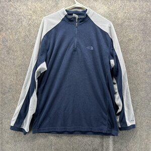 The North Face Pullover Mens Large Blue Gray TKA 100 Fleece 1/4 Zip Sweatshirt